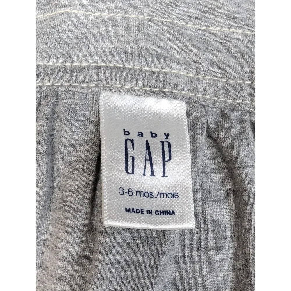 Vintage Baby Gap Y2K Denim Jumper Overall Dress Sz 3-6 Mos Teddy Bear Logo Lined
